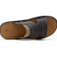 Mens Slip On Sandals Faux Leather Open Toe Sliders Flat Beach Casual Summer Slippers Comfort Sliders