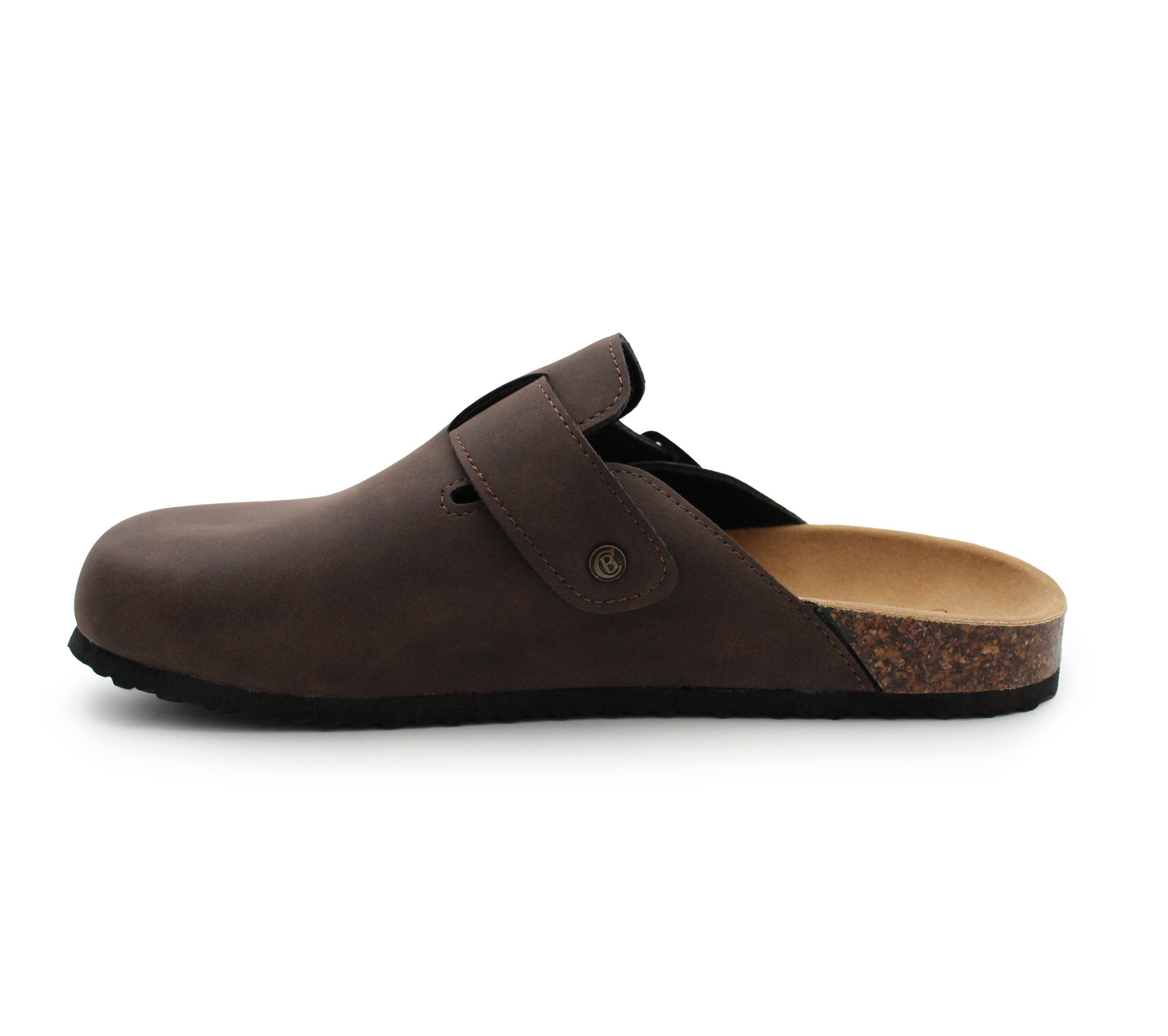 Mens Faux Suede Clogs Slip On Backless Cork Sole Arch Support Casual Slippers