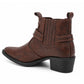 Men’s Western Cowboy Ankle Boots Harness Buckle Cuban Heel Biker Shoes
