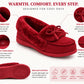 Womens Memory Foam Moccasin Slippers Faux Fur Trim Warm Slip On Ladies Winter House Shoes