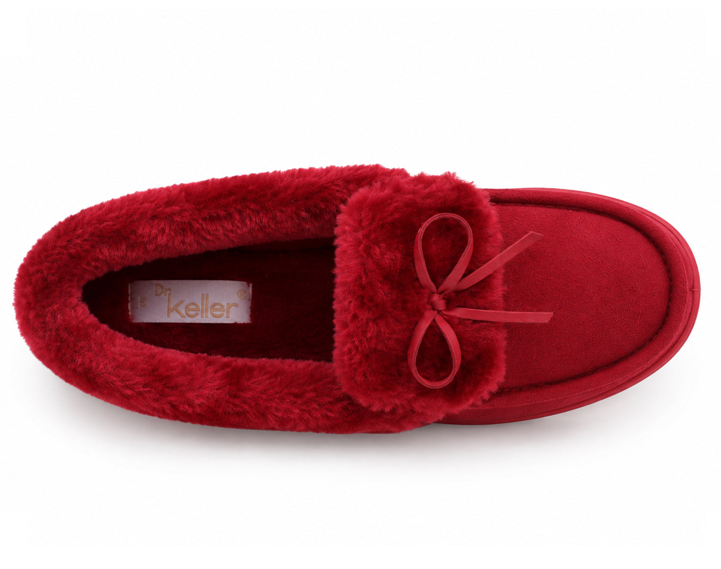 Womens Memory Foam Moccasin Slippers Faux Fur Trim Warm Slip On Ladies Winter House Shoes
