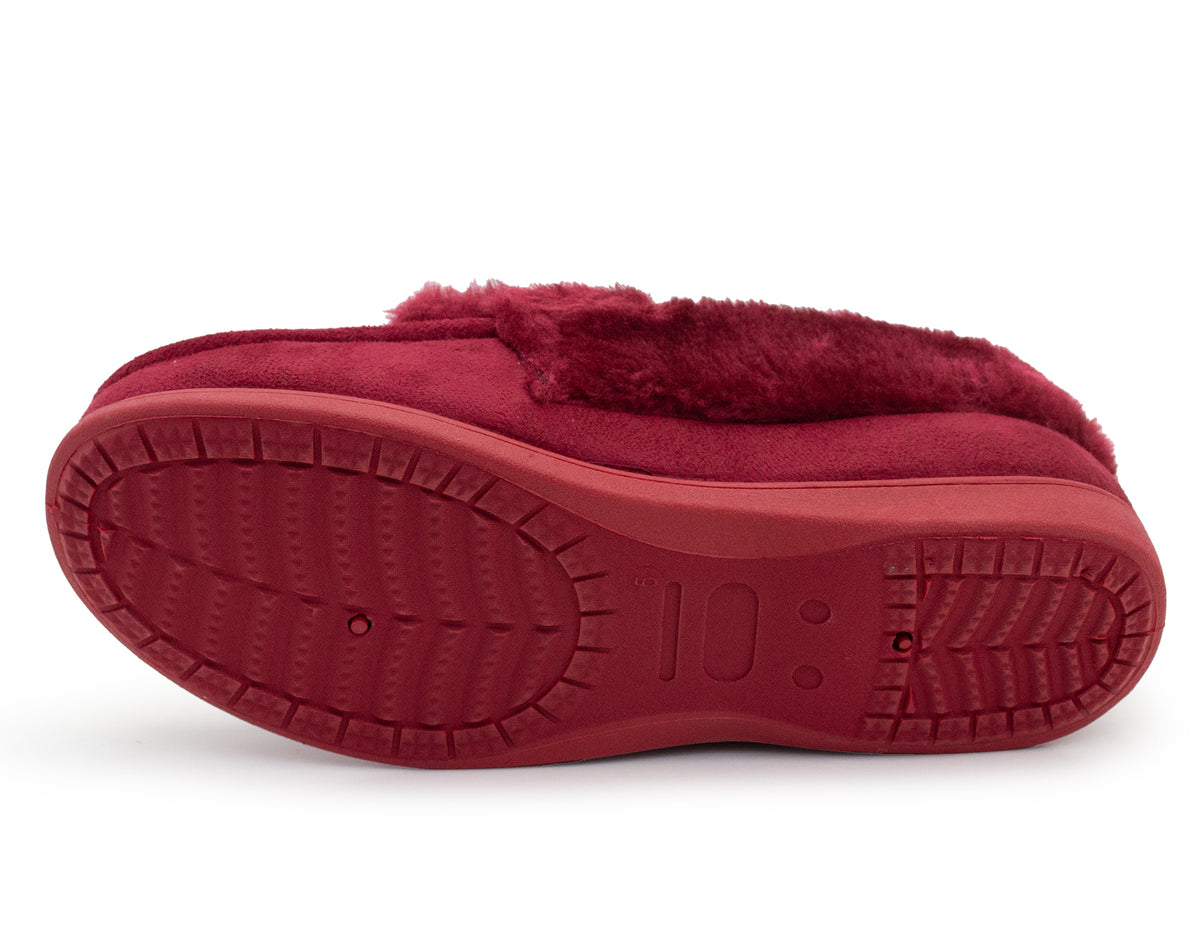 Womens Memory Foam Moccasin Slippers Faux Fur Trim Warm Slip On Ladies Winter House Shoes