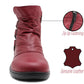 Womens Genuine Leather Wine Ankle Boots Ladies Zip Up Casual Smart Office Chelsea Boots