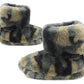 Boys Kids Faux Fur Camo Ankle Booties Warm Lined Winter Slippers Boots