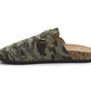Mens Camo Clogs Slip On Adjustable Buckle Cork Footbed Arch Support Backless Mules Flat Casual Slippers