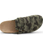 Mens Camo Clogs Slip On Adjustable Buckle Cork Footbed Arch Support Backless Mules Flat Casual Slippers
