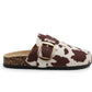 Womens Faux Suede Clogs Slip On Adjustable Buckle Cork Footbed Arch Support Ladies Backless Mules Flat Casual Slippers
