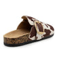 Womens Faux Suede Clogs Slip On Adjustable Buckle Cork Footbed Arch Support Ladies Backless Mules Flat Casual Slippers