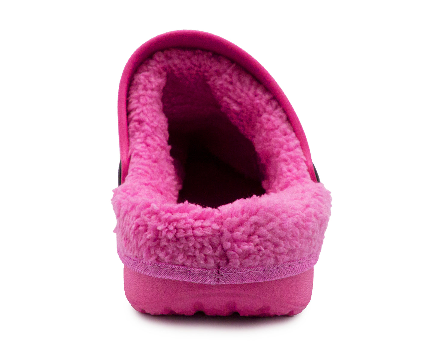 Womens Clogs Warm Fur Lined Thermal Garden Clogs Lightweight EVA Slip On Slippers Kitchen Nurse Indoor House Shoes Sandals Fuchsia Pink