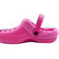 Womens Clogs Warm Fur Lined Thermal Garden Clogs Lightweight EVA Slip On Slippers Kitchen Nurse Indoor House Shoes Sandals Fuchsia Pink