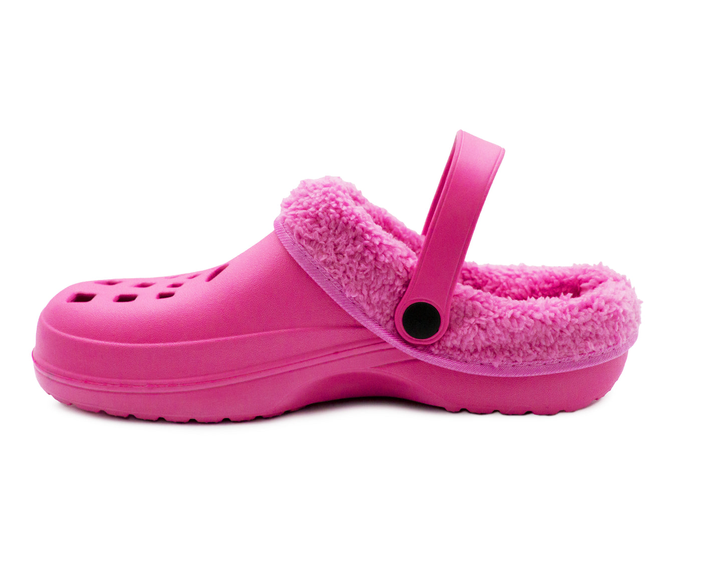 Womens Clogs Warm Fur Lined Thermal Garden Clogs Lightweight EVA Slip On Slippers Kitchen Nurse Indoor House Shoes Sandals Fuchsia Pink