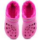 Womens Clogs Warm Fur Lined Thermal Garden Clogs Lightweight EVA Slip On Slippers Kitchen Nurse Indoor House Shoes Sandals Fuchsia Pink