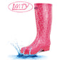 Womens Adjustable Calf Wellies Waterproof Ladies Fashion Festival Dog Walking Rain Mud Wellington Boots Fuchsia Pink