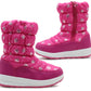 Girls Fuchsia Pink Winter Snow Boots Kids Thermal Quilted Faux Fur Lined Zip Up Mid Calf Ankle Booties