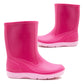 Kids Wellies Girls Slip On Mid Calf Waterproof Puddle Rain Mud Snow Youth Wellington Boots Fuchsia Pink