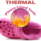 Womens Warm Fur Lined Thermal Hot Pink Garden Clogs Lightweight EVA Slip On Slippers Kitchen Nurse Indoor House Shoes Sandals