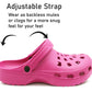 Kids Unisex Pink Clogs Lightweight EVA Breathable Unisex Boys Girls Slip On Adjustable Garden Beach Pool Slides Sandals