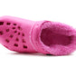 Womens Warm Fur Lined Thermal Hot Pink Garden Clogs Lightweight EVA Slip On Slippers Kitchen Nurse Indoor House Shoes Sandals