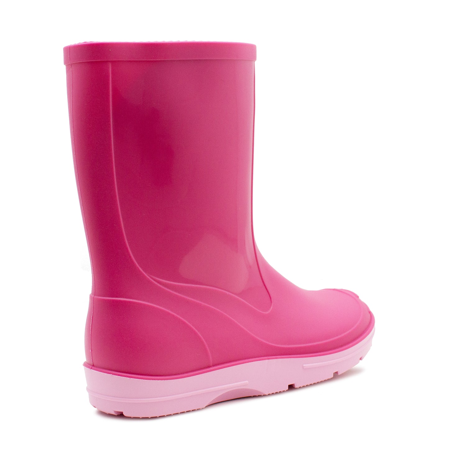 Kids Wellies Girls Slip On Mid Calf Waterproof Puddle Rain Mud Snow Youth Wellington Boots Fuchsia Pink