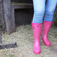 Womens Adjustable Calf Wellies Waterproof Ladies Fashion Festival Dog Walking Rain Mud Wellington Boots Fuchsia Pink