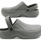 Mens Lightweight EVA Clogs Grey Slip On Adjustable Strap Garden Summer Beach Hospital Nurse Kitchen Water Shoes Sandals