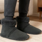 Mens Ankle Slipper Boots Warm Faux Fur Lined Winter Booties Lightweight Cosy Plush Fur Indoor House Shoes