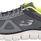 Skechers Men's Track Bucolo Trainers Oxford 52630 Memory Foam Lightweight Sneakers Grey Lime
