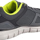 Skechers Men's Track Bucolo Trainers Oxford 52630 Memory Foam Lightweight Sneakers Grey Lime