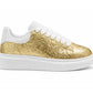 Womens Platform Trainers Ladies Lace Up Chunky Sole Casual Low Top Fashion Sneakers Gold Glitter