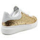 Womens Platform Trainers Ladies Lace Up Chunky Sole Casual Low Top Fashion Sneakers Gold Glitter