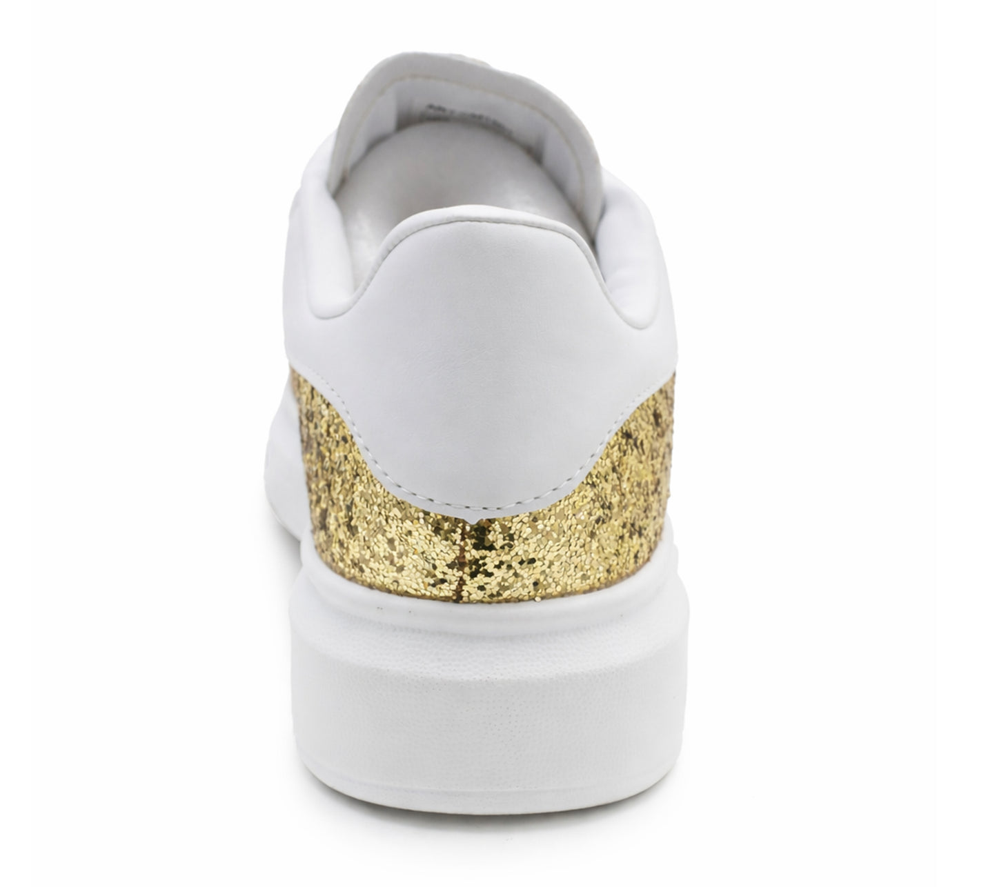 Womens Platform Trainers Ladies Lace Up Chunky Sole Casual Low Top Fashion Sneakers Gold Glitter