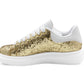 Womens Platform Trainers Ladies Lace Up Chunky Sole Casual Low Top Fashion Sneakers Gold Glitter