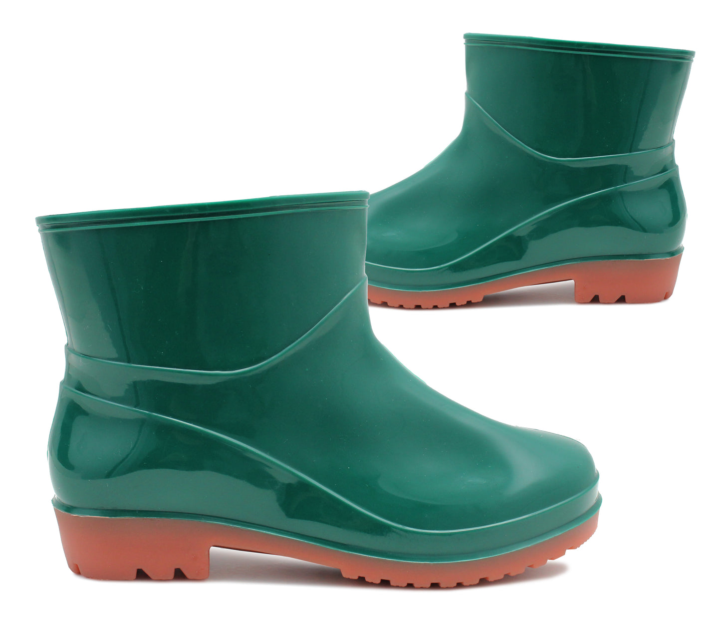 Womens Green Tan Ankle Wellies Short Rain Boot Waterproof Snow Ladies Outdoor Dog Walking Festival Gardening Low Cut Wellington Boots