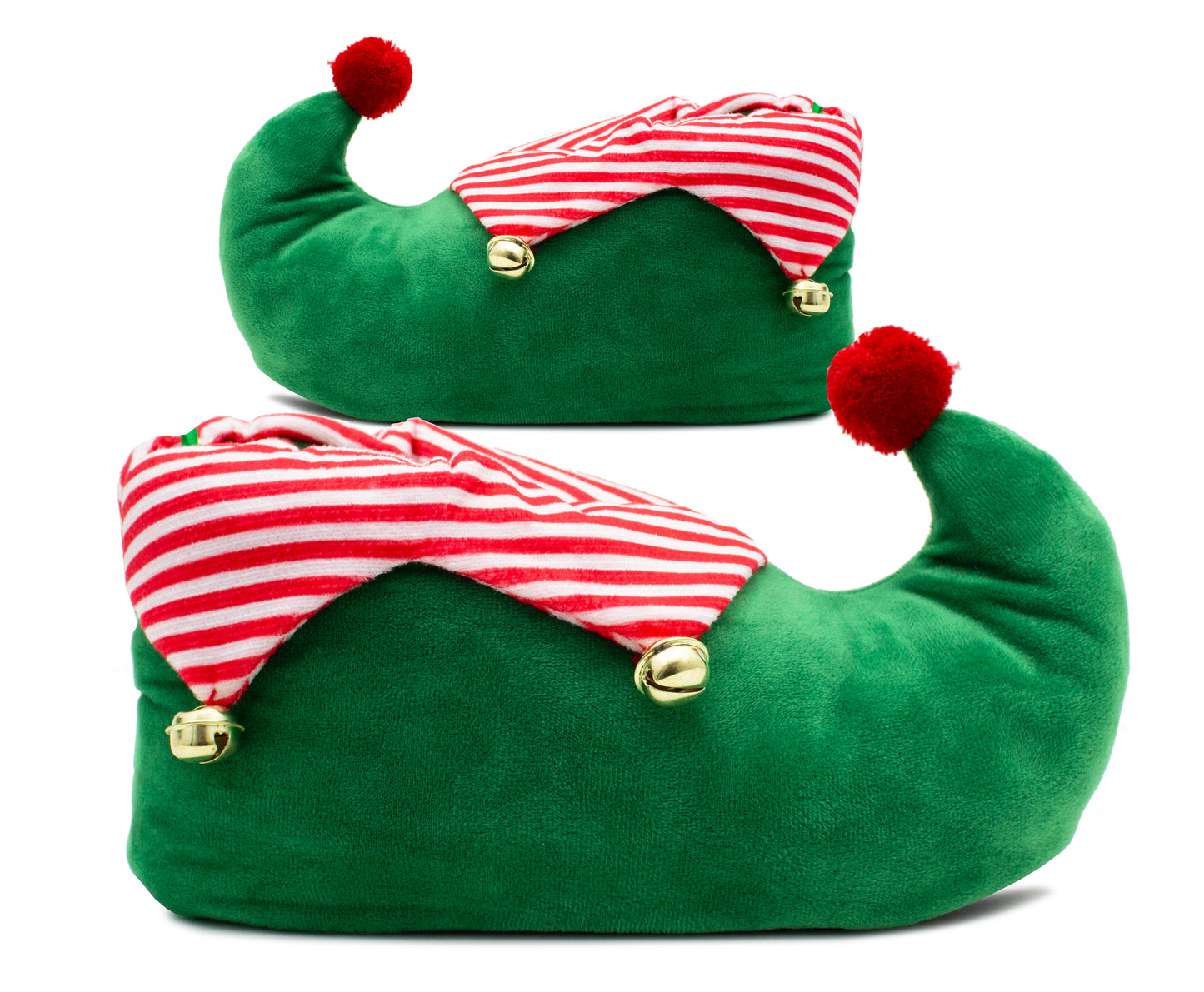Kids Elf Slippers Unisex Christmas Novelty Jingle Bells Boys Girls Plush Slippers Slip On Fun Festive Costume House Shoes