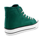 Womens High Top Canvas Trainers Green Lace Up Platform Baseball Sneakers Ladies Chunky Sole Flat Fashion Hi-Top Pumps