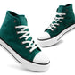 Womens High Top Canvas Trainers Green Lace Up Platform Baseball Sneakers Ladies Chunky Sole Flat Fashion Hi-Top Pumps