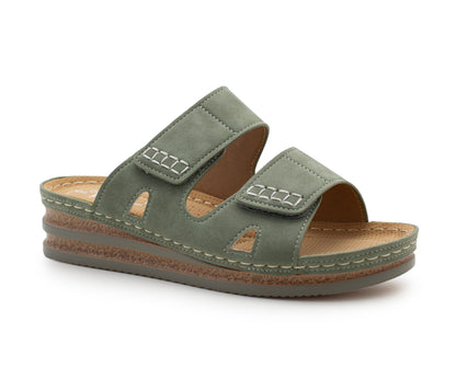 Womens Wedge Sandals Slip On Touch Fasten Backless Fashion Slides Ladies Lightweight Summer Beach Casual Shoes