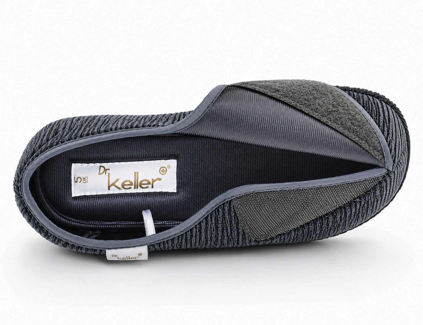 Womens EE Wide Fit Slippers Memory Foam Wide Opening Adjustable Ladies Touch Fasten House Shoes