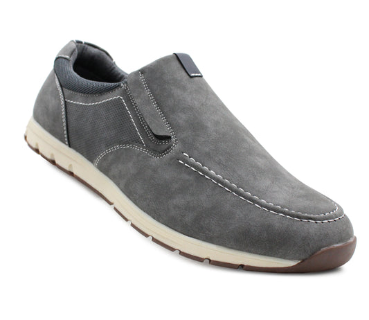 KIAN Mens Casual Slip On Driving Loafers in Grey