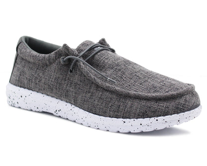 Mens Super Lightweight Slip On Memory Foam Elastic Laces EVA Foam Sole Casual Sneaker Wallabee Trainers Shoes Grey