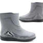 Mens Short Ankle Boot Grey Wellies Waterproof Mid Calf Slip On Rain Boot Snow Farm Gardening Outdoor Festival Wellington Boots