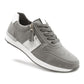 Womens Lace Up Trainers with Side Zip Fastening Ladies Fashion Sneaker Grey Metallic Casual Sports Shoes