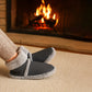 Womens Faux Fur Slipper Boots Warm Lined Ladies Plush Slippers Ankle Booties Lightweight Cosy Winter House Shoes Non-slip Sole Bootees Grey
