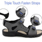 Mens Sports Sandals Grey Hiking Outdoor Easy Fasten Triple Touch Close Straps Trekking Beach Walking Water Summer Shoes