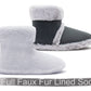 Womens Faux Fur Slipper Boots Warm Lined Ladies Plush Slippers Ankle Booties Lightweight Cosy Winter House Shoes Non-slip Sole Bootees Grey