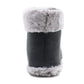 Womens Faux Fur Slipper Boots Warm Lined Ladies Plush Slippers Ankle Booties Lightweight Cosy Winter House Shoes Non-slip Sole Bootees Grey