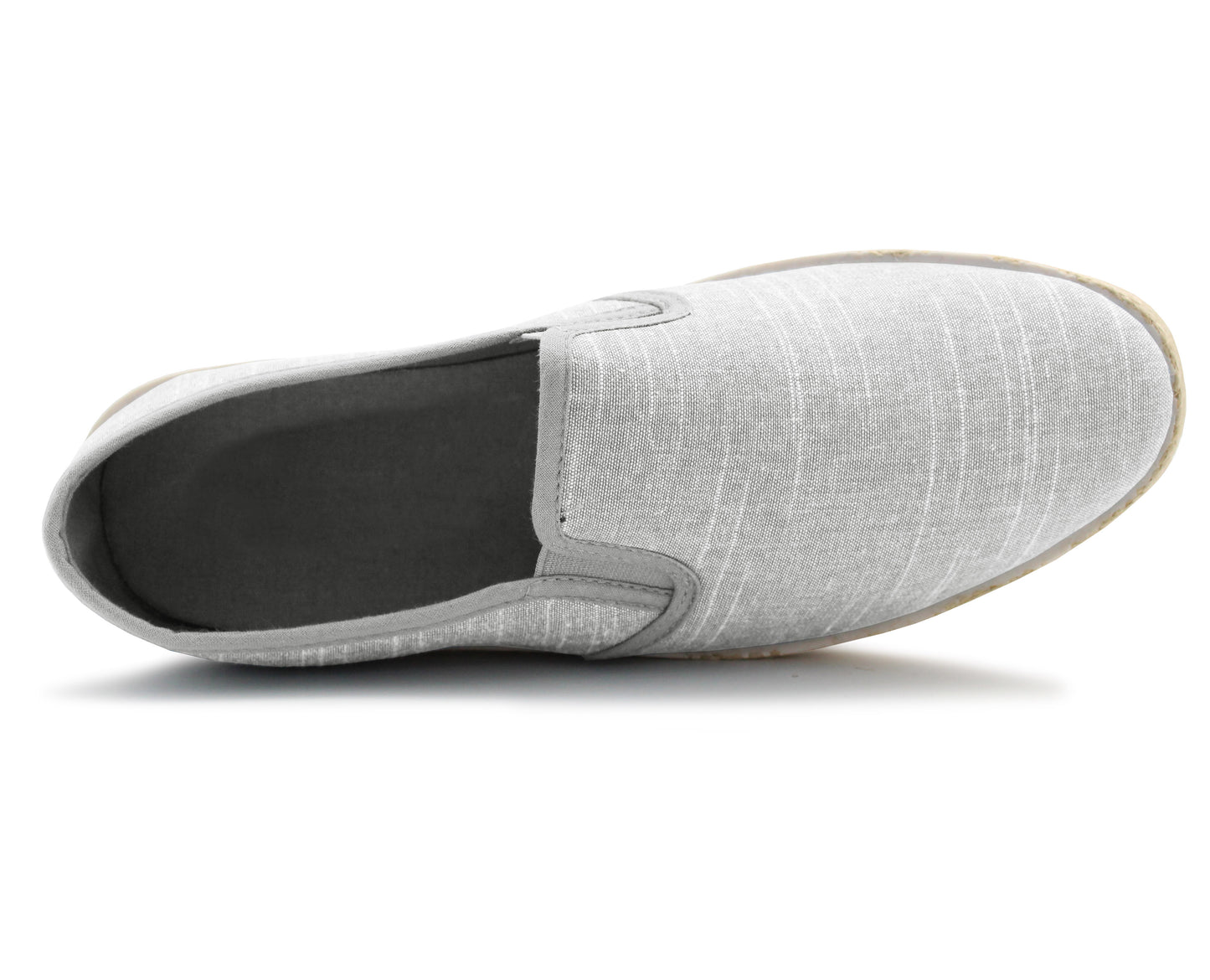 Mens Canvas Slip On Plimsoll Trainers Casual Flat Deck Shoe Boat Sneaker Pumps Grey