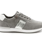 Womens Lace Up Trainers with Side Zip Fastening Ladies Fashion Sneaker Grey Metallic Casual Sports Shoes