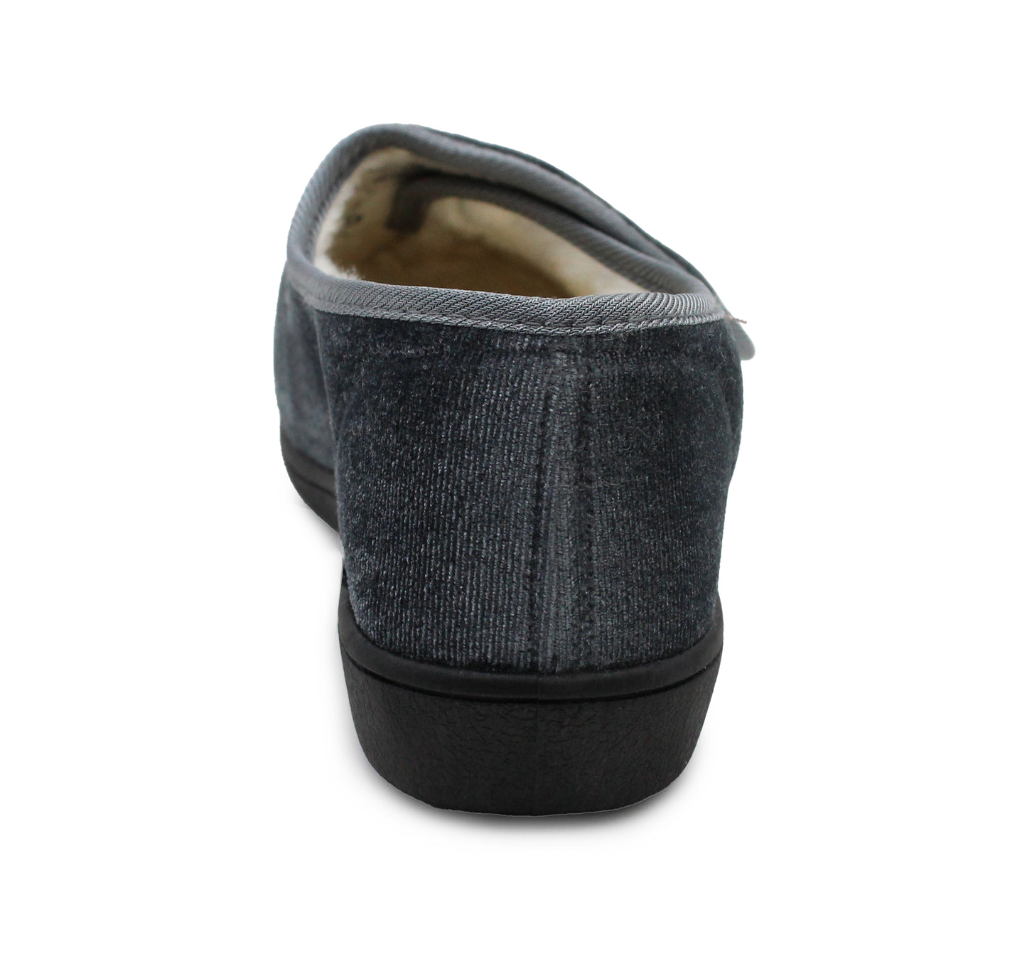 Womens Velour Slippers Faux Fur Lined Ladies Winter Wide Opening Diabetic Orthopaedic House Shoes