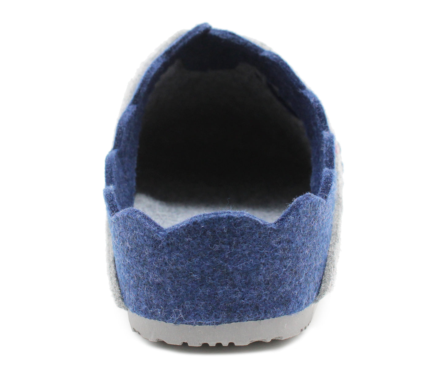 Womens Grey Felt Backless Slippers Ladies Slip On Mules Casual Indoor House Shoes